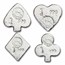 4 oz Hand Poured Silver - Set of 4 1oz Silver Playing Card Suits