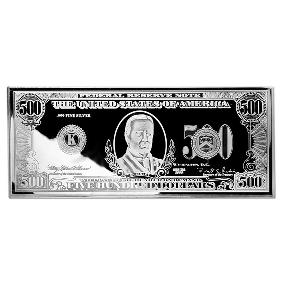 Buy 4 oz Silver Bar - $500 Bill | APMEX
