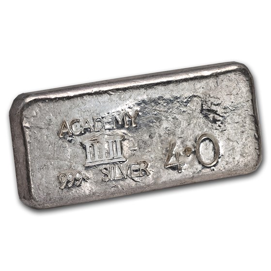 4 oz Silver Bar - Academy (Vintage) 4 oz Silver Bar - Academy (Vintage)