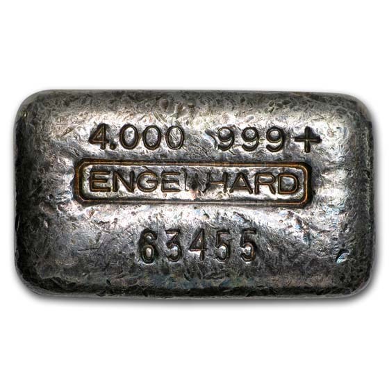 4 oz Silver Bar - Engelhard (Poured)