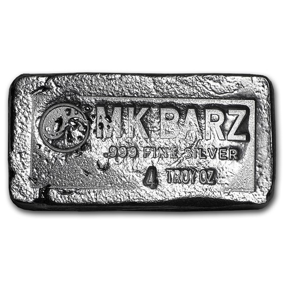 4 oz Silver Bar - MK Barz & Bullion 4 oz Silver Bar - MK Barz & Bullion