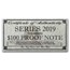 4 oz Silver Colorized Bar - 2019 $100 Bill (w/Box & COA)