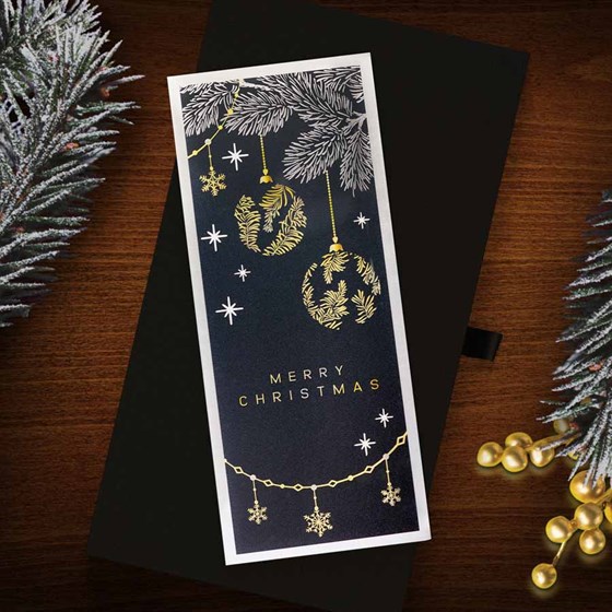 4 oz Silver Colorized Bar - Classy Merry Christmas (w/Box)
