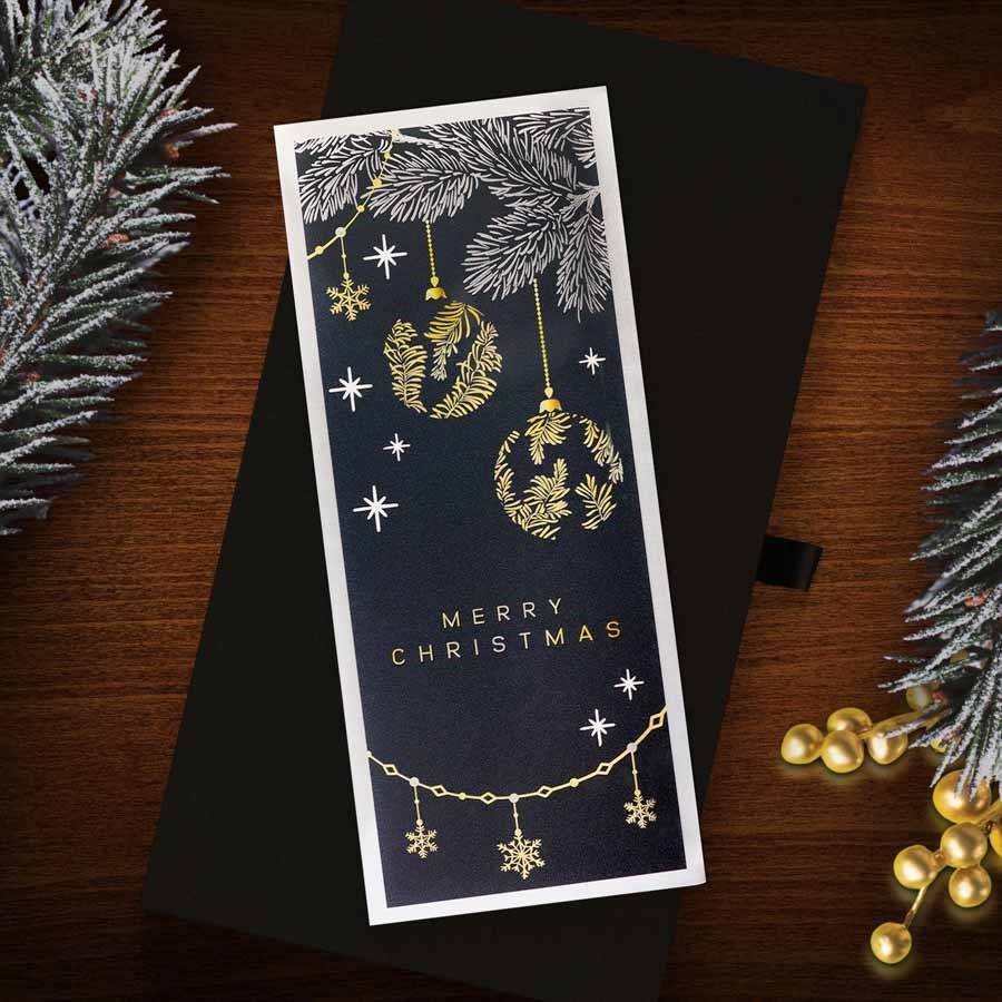 4 oz Silver Colorized Bar - Classy Merry Christmas (w/Box)