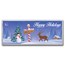 4 oz Silver Colorized Bar - North Pole "Happy Holidays" (w/Box)