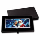 4 oz Silver Colorized Bar - Patriotic Santa & Mrs. Claus Estate