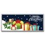 4 oz Silver Colorized Bar - Presents "Merry Christmas" (w/Box)