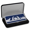 4 oz Silver Colorized Bar - Silver Shimmer Nativity Scene (w/Box)