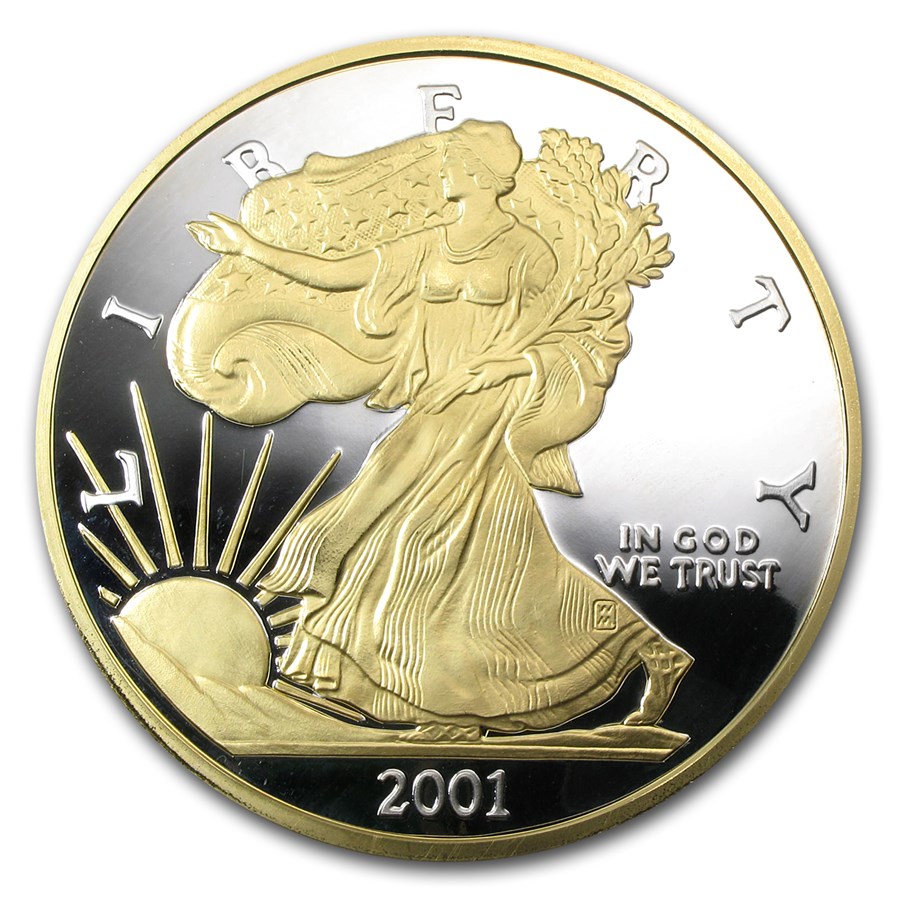 4 oz Silver Round - American Silver Eagle (Gilded)