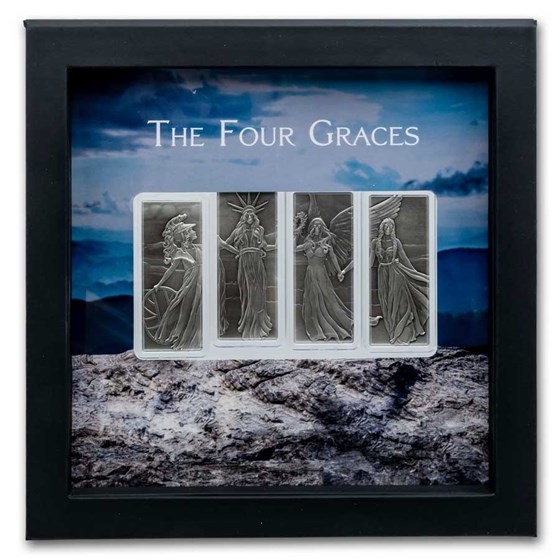 4 x 1 oz Silver Bar Set - The Four Graces (with Box & COA) 4 x 1 oz Silver Bar Set - The Four Graces (with Box & COA)