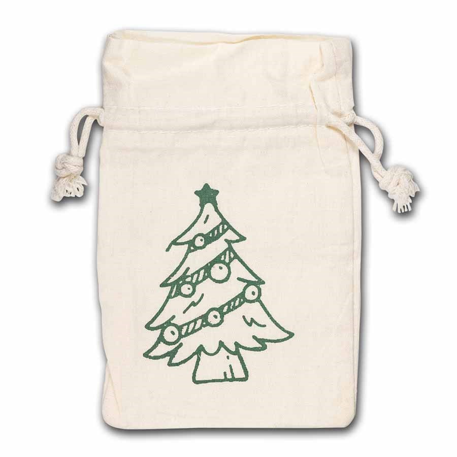 4 x 6 Muslin Draw-String Pouch (Christmas Tree)