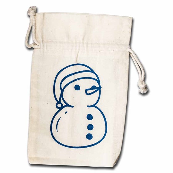 4 x 6 Muslin Draw-String Pouch (Snowman) 4 x 6 Muslin Draw-String Pouch (Snowman)