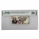 4th Issue Fractional Curr 50 Cents Stanton AU-58 PMG(Fr#1376)