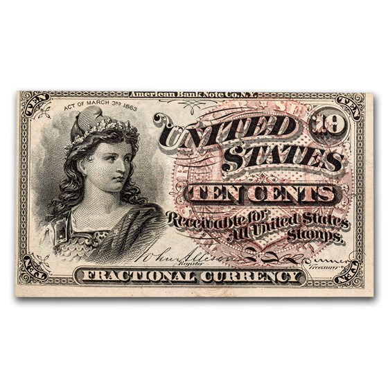 4th Issue Fractional Currency 10 Cents Ch CU (Fr#1257) 4th Issue Fractional Currency 10 Cents Ch CU (Fr#1257)