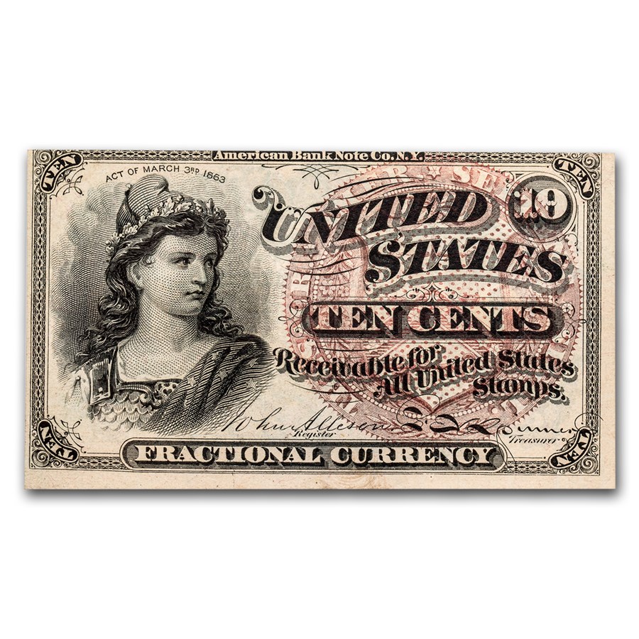4th Issue Fractional Currency 10 Cents Ch CU (Fr#1257)
