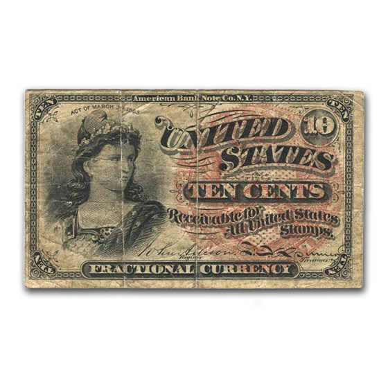4th Issue Fractional Currency 10 Cents Fine (Fr#1258) 4th Issue Fractional Currency 10 Cents Fine (Fr#1258)