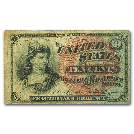4th Issue Fractional Currency 10 Cents Fine (Fr#1259) 4th Issue Fractional Currency 10 Cents Fine (Fr#1259)