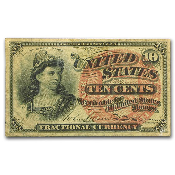 4th Issue Fractional Currency 10 Cents VF (Fr#1257) 4th Issue Fractional Currency 10 Cents VF (Fr#1257)