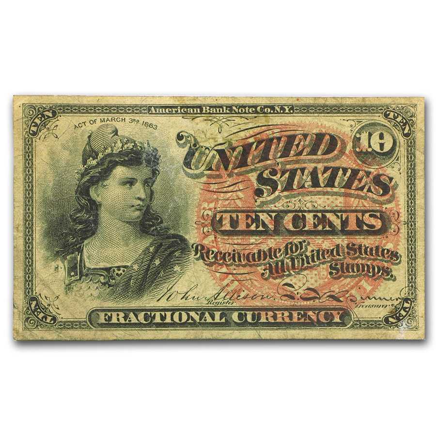 4th Issue Fractional Currency 10 Cents VF (Fr#1257)
