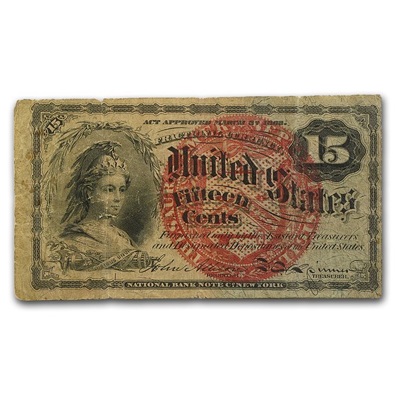 4th Issue Fractional Currency 15 Cents Fine (Fr#1269) 4th Issue Fractional Currency 15 Cents Fine (Fr#1269)