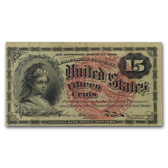 4th Issue Fractional Currency 15 Cents VF (Fr#1267) 4th Issue Fractional Currency 15 Cents VF (Fr#1267)