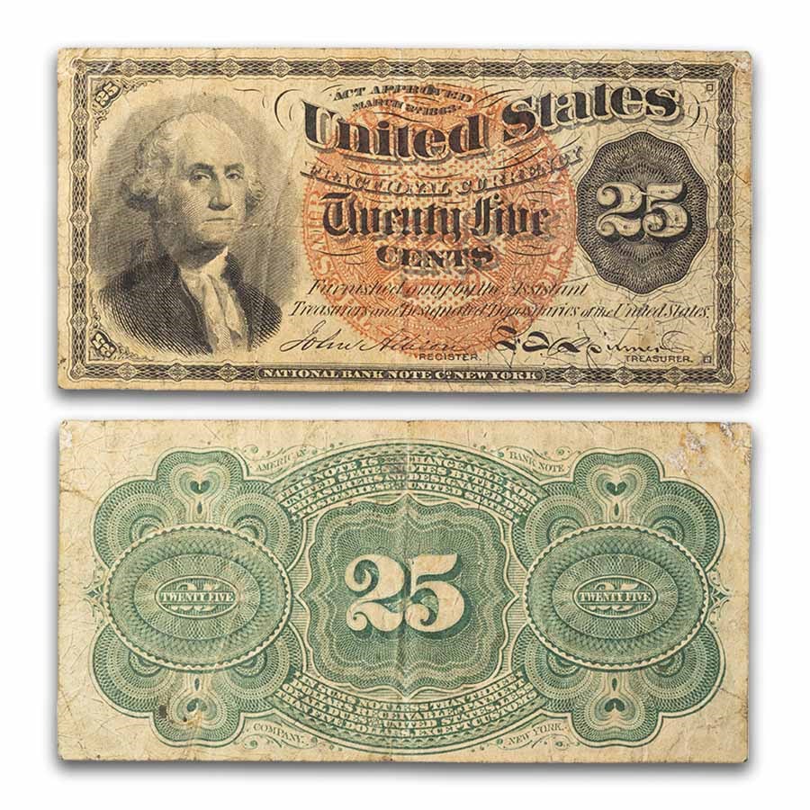 4th Issue Fractional Currency 25 Cents Fine (Fr#1303)