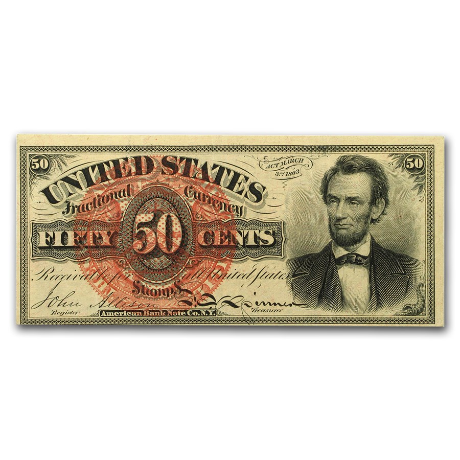 4th Issue Fractional Currency 50 Cents Lincoln XF (Fr#1374)
