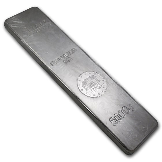5,000 gram Silver Bar - Geiger (Security Line Series)