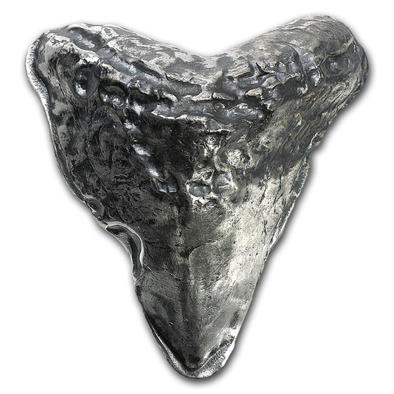 5.5 oz Silver - MK Barz & Bullion (3D Shark Tooth) 5.5 oz Silver - MK Barz & Bullion (3D Shark Tooth)