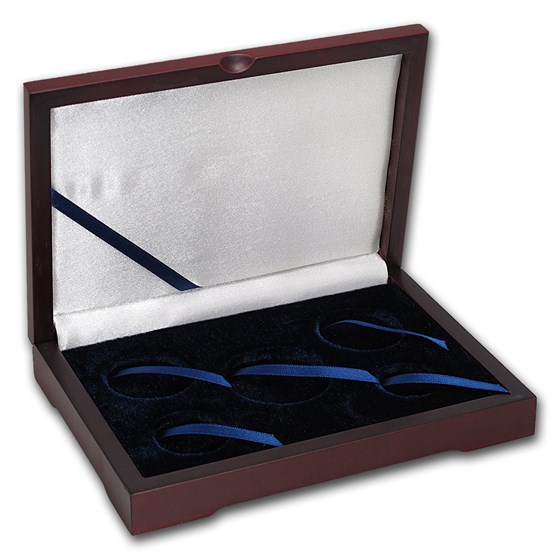 5 coin Wood Presentation Box - Silver/Gold Eagle Sets 5 coin Wood Presentation Box - Silver/Gold Eagle Sets