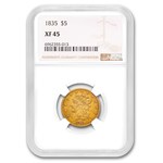 $5 Gold Classic Head Half Eagle XF-45 NGC/PCGS