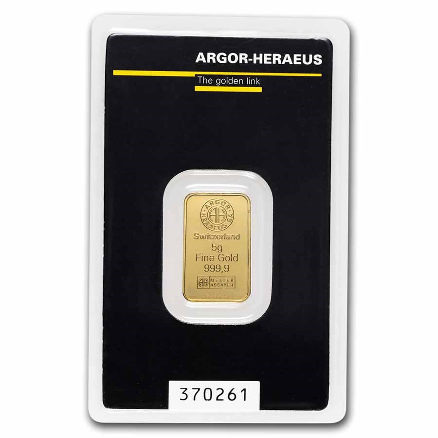 5 gram Gold Bar - Brand Name (w/Assay Card)