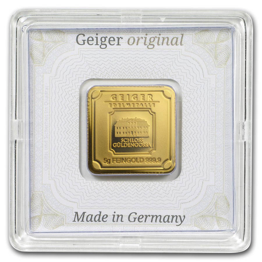 5 gram Gold Bar - Geiger Edelmetalle (Encapsulated w/Assay)