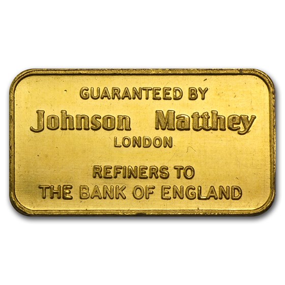 5 gram Gold Bar - Johnson Matthey-London (Pressed) 5 gram Gold Bar - Johnson Matthey-London (Pressed)
