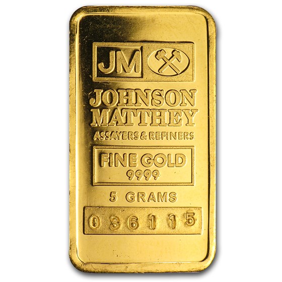 5 gram Gold Bar - Johnson Matthey 5 gram Gold Bar - Johnson Matthey