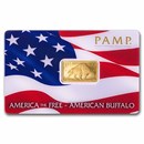 5 gram Gold Bar - PAMP America The Free; Buffalo