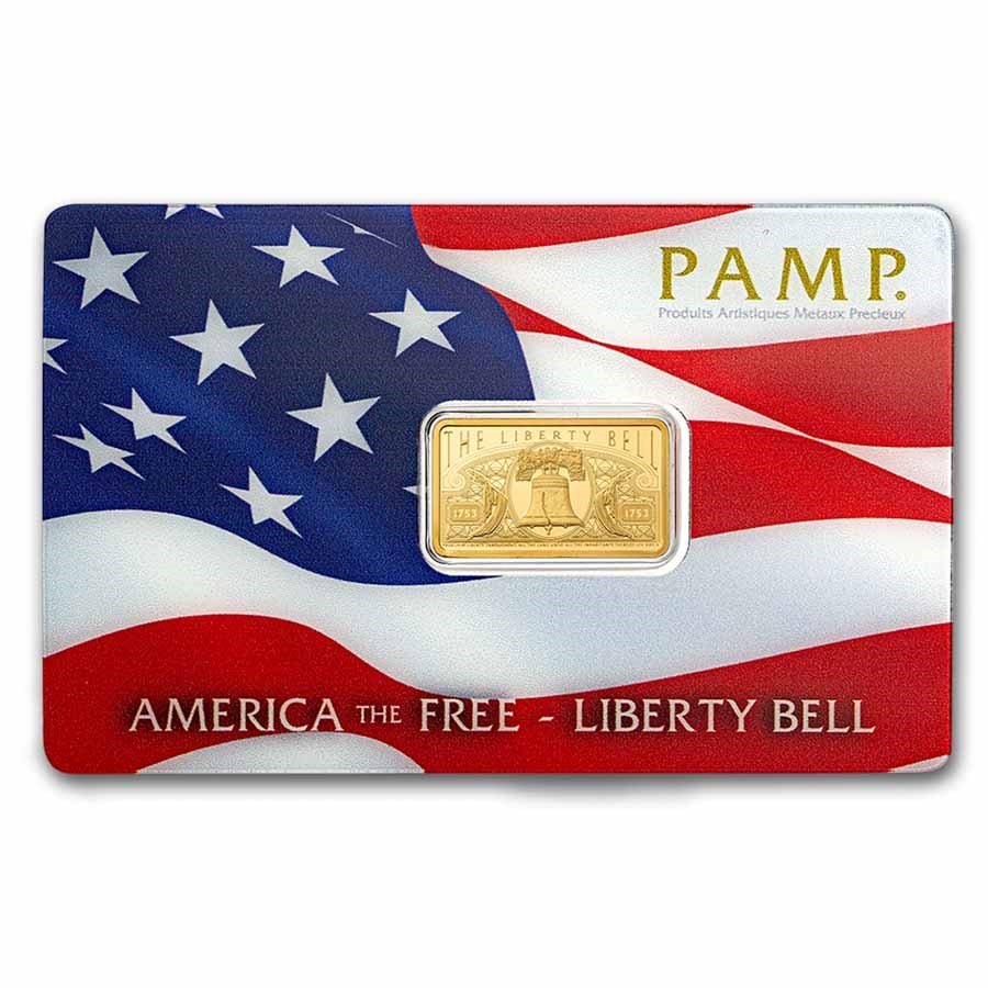 5 gram Gold Bar – PAMP America the Free: Liberty Bell (Assay)