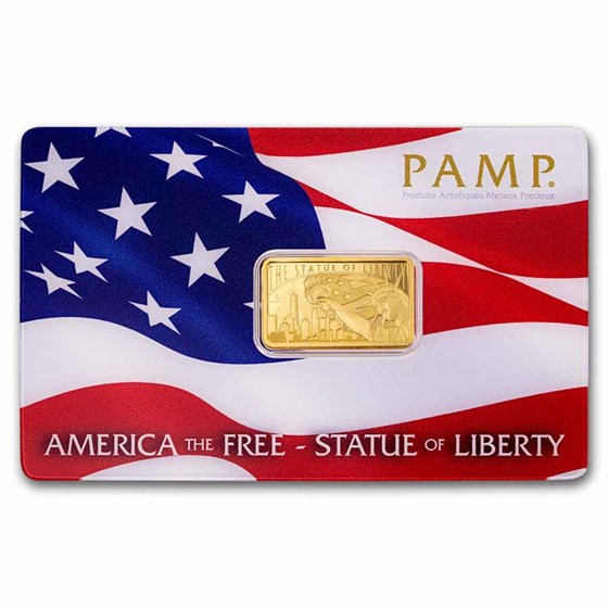 5 gram Gold Bar - PAMP America The Free; Statue of Liberty 5 gram Gold Bar - PAMP America The Free; Statue of Liberty