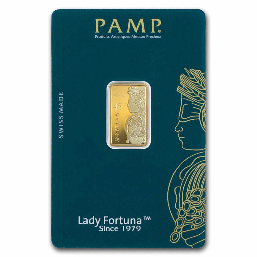 5 gram Gold Bar - PAMP Lady Fortuna 45th Anniversary (In Assay)