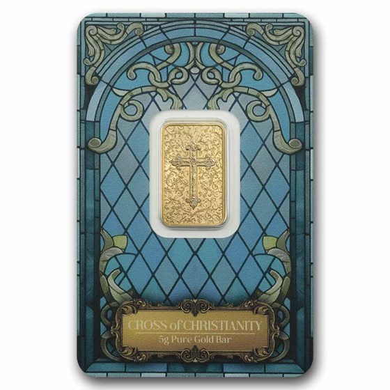 5 gram Gold Bar - PAMP Suisse (Cross of Christianity)