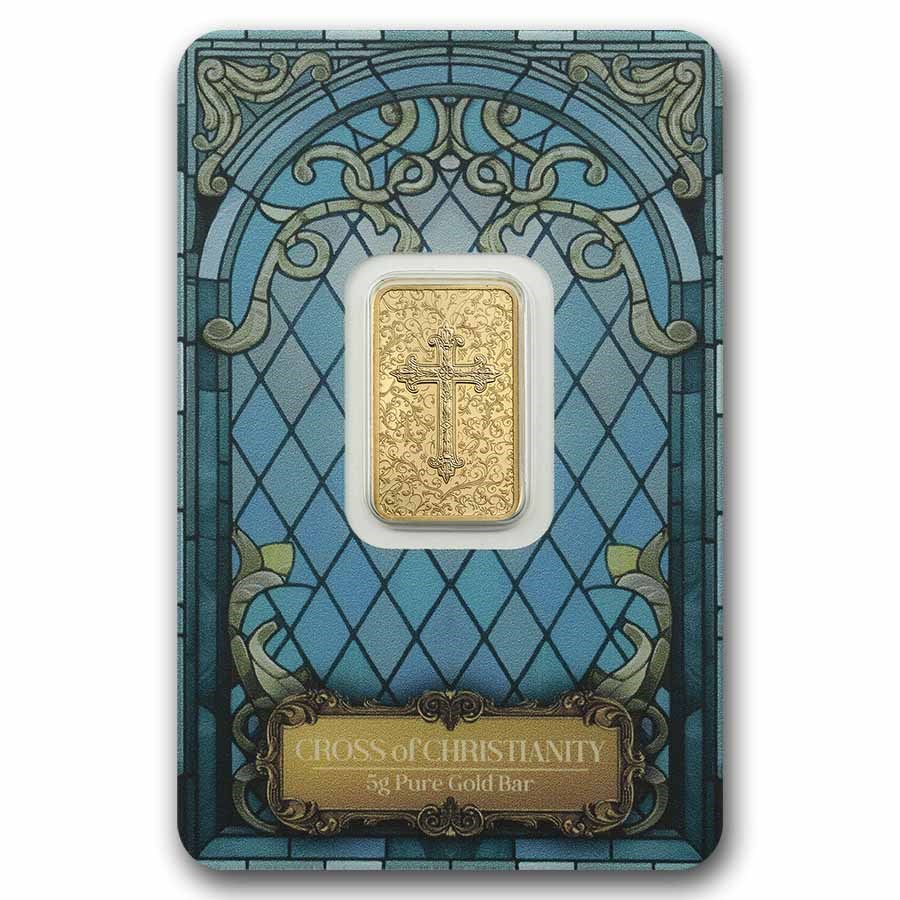 5 gram Gold Bar - PAMP Suisse (Cross of Christianity)