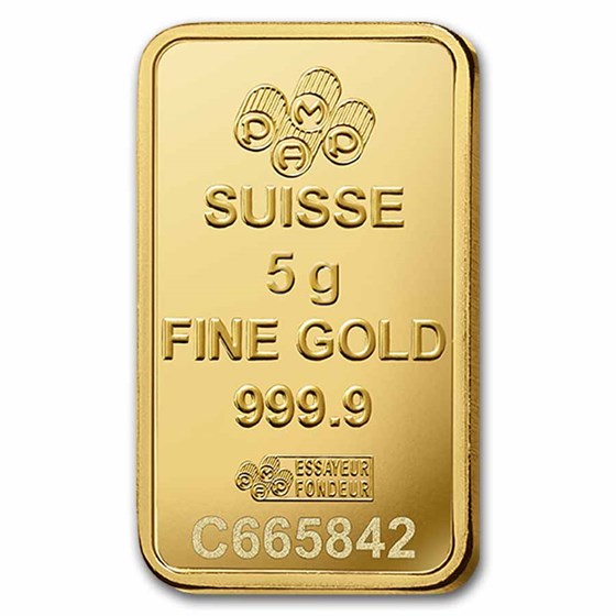 Buy 5 gram Gold Bar PAMP Suisse Lady Fortuna (In Assay