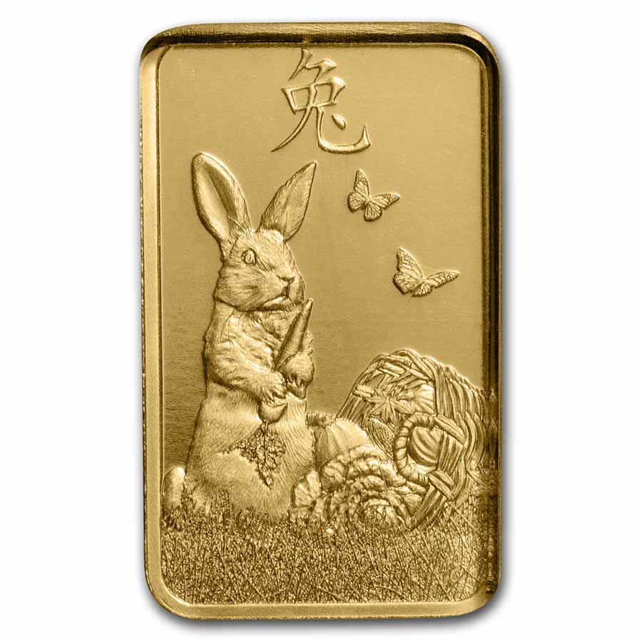 APMEX - 5 gram Gold Bar - PAMP Suisse Year of the Rabbit (In Assay)