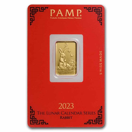 5 gram Gold Bar - PAMP Suisse Year of the Rabbit (In Assay) 5 gram Gold Bar - PAMP Suisse Year of the Rabbit (In Assay)