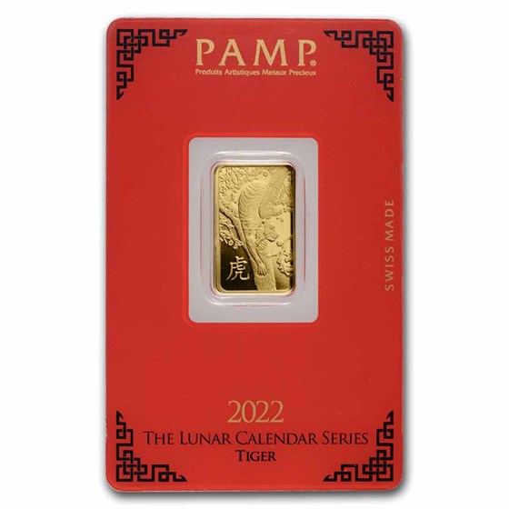 5 gram Gold Bar - PAMP Suisse Year of the Tiger (In Assay) 5 gram Gold Bar - PAMP Suisse Year of the Tiger (In Assay)