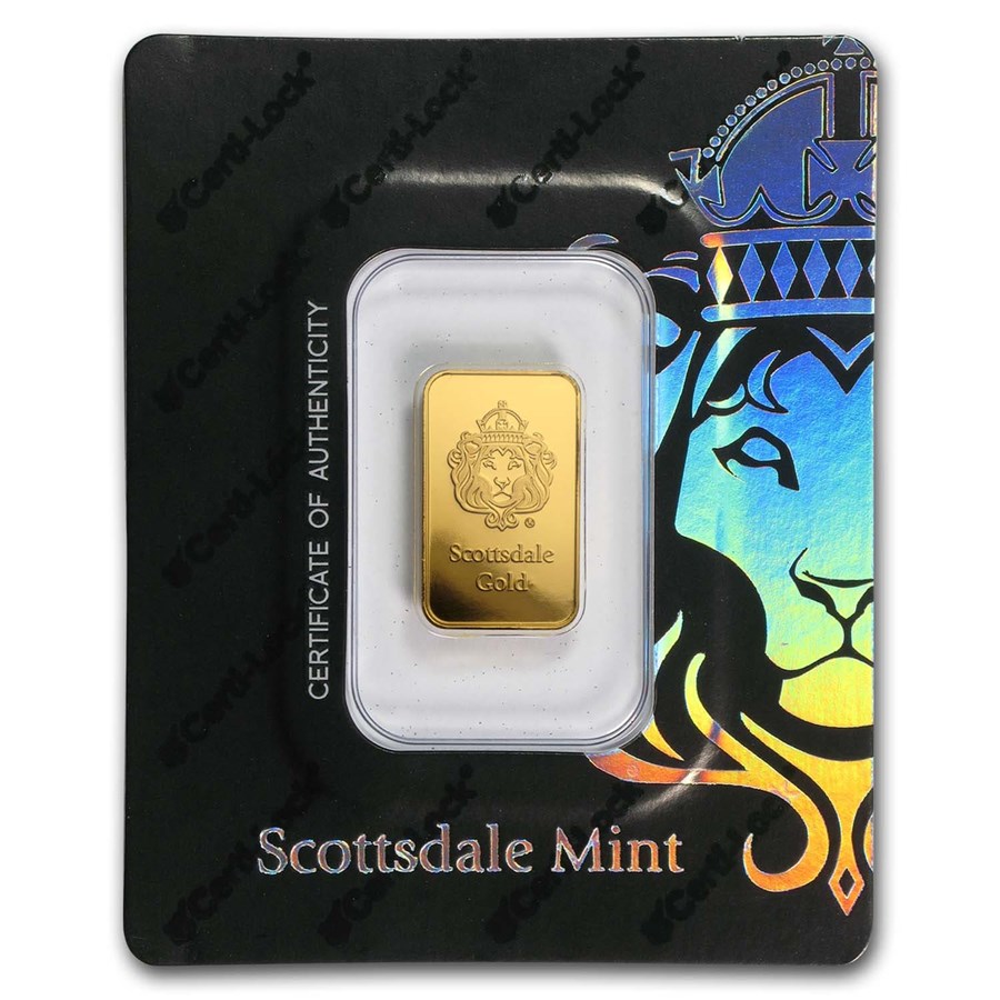 5 gram Gold Bar - Scottsdale Mint (In Certi-Lock® Assay, Black)