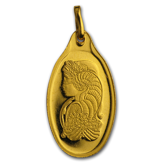 5 gram Gold Oval Pendant - PAMP Suisse Fortuna (w/out Assay) 5 gram Gold Oval Pendant - PAMP Suisse Fortuna (w/out Assay)