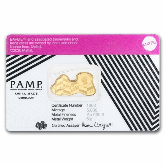 Buy 5 gram Gold PAMP Barbie Shaped Coin APMEX