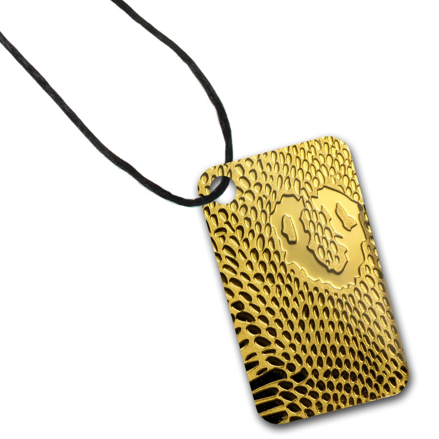 5 gram Gold Pendant - PAMP Suisse Ingot (Cobra Skin)