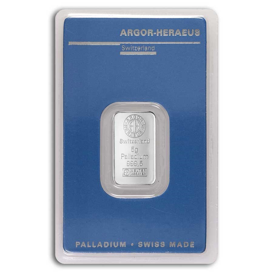 5 Gram Palladium Bar - Argor-Heraeus